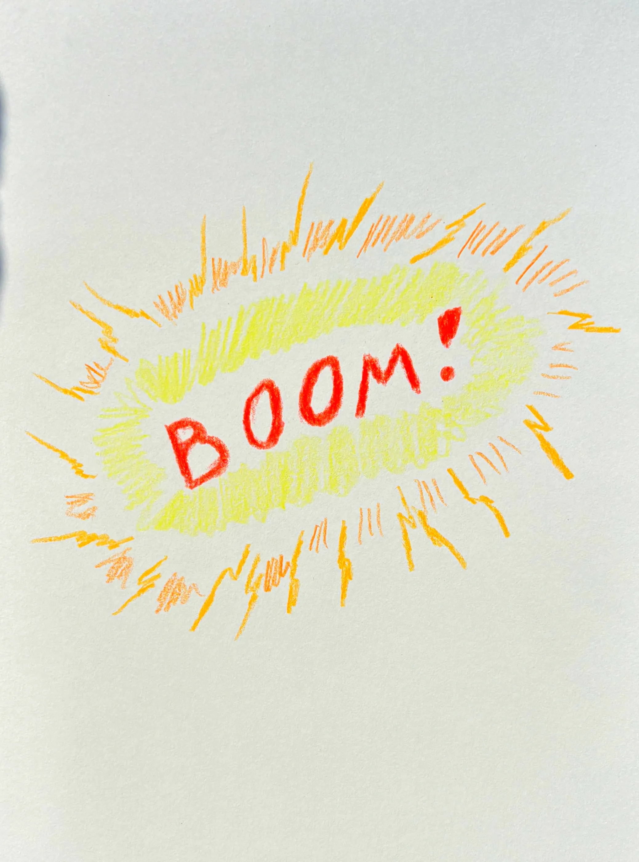 A bright yellow-and-orange 'BOOM!' explosion