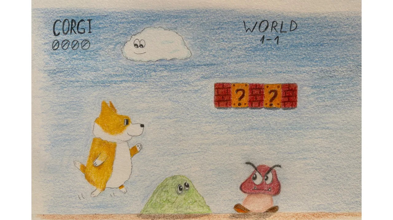 Coding Corgi illustration for Frostpunk